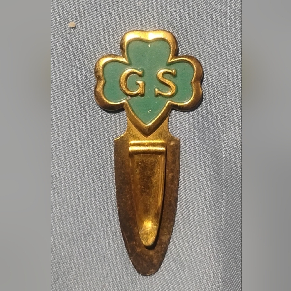 Gold and Green GS Clover Pin